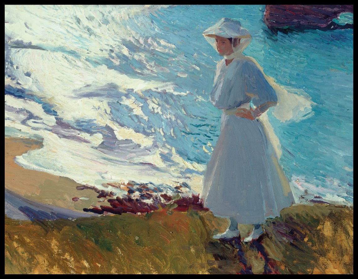 María sur la plage à Biarritz ou Contre-jour