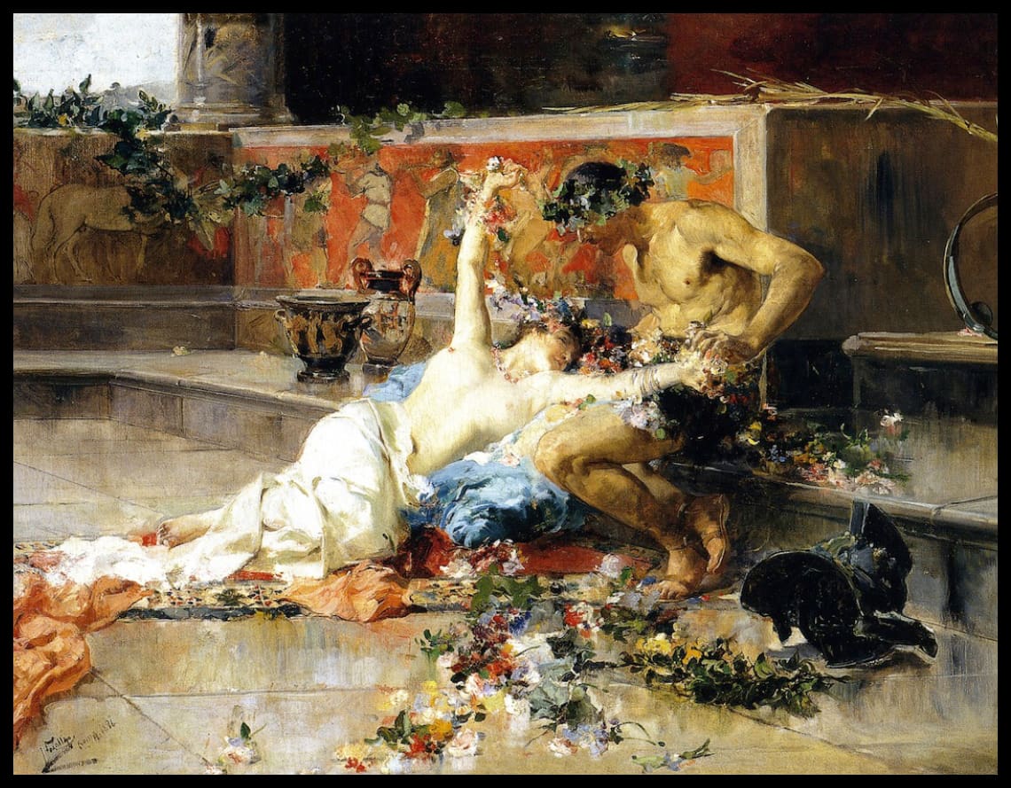 Messalina dans les bras d'un gladiateur