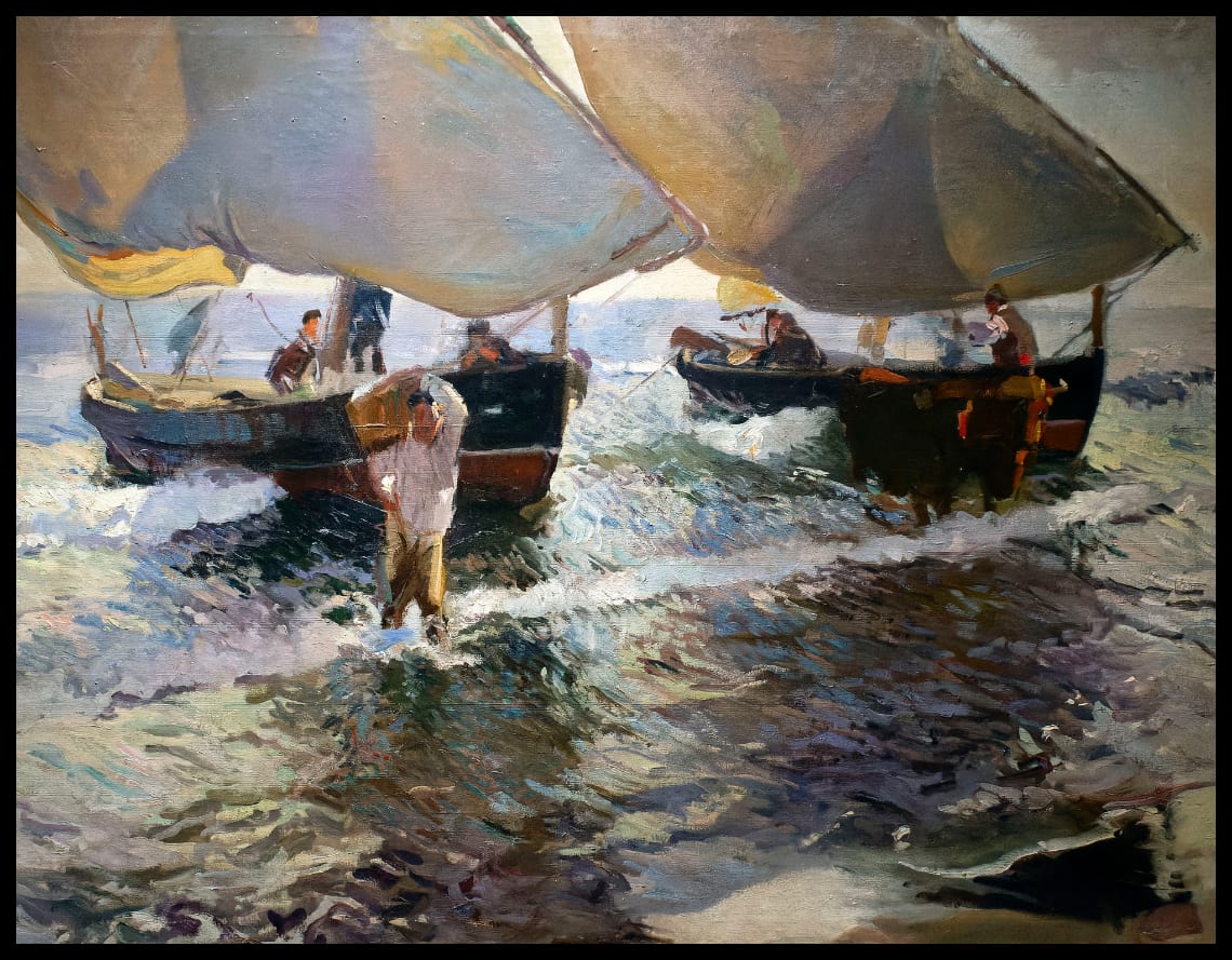 L'arrivée des bateaux