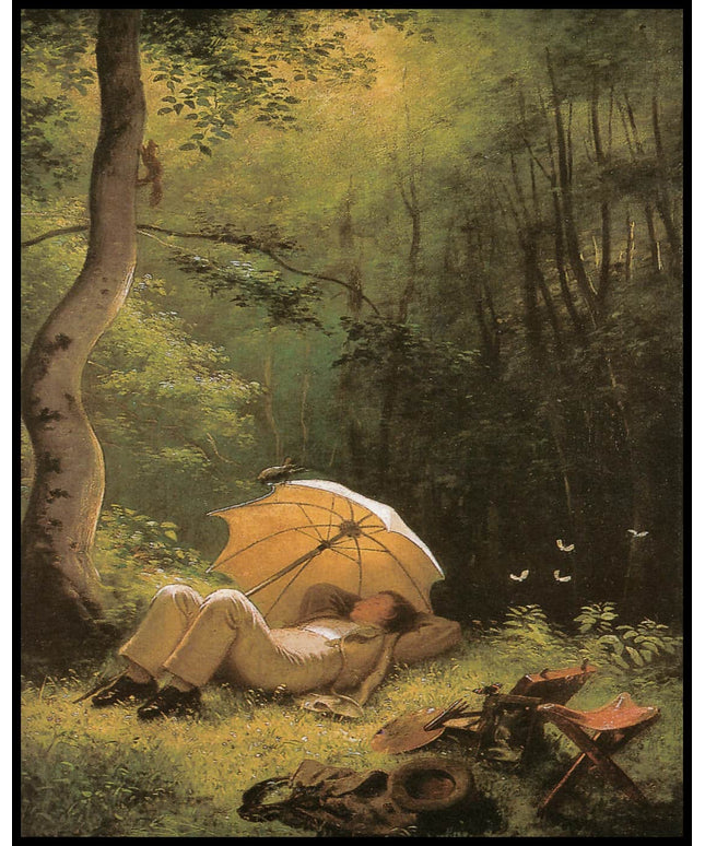 Der Maler auf einer Waldlichtung