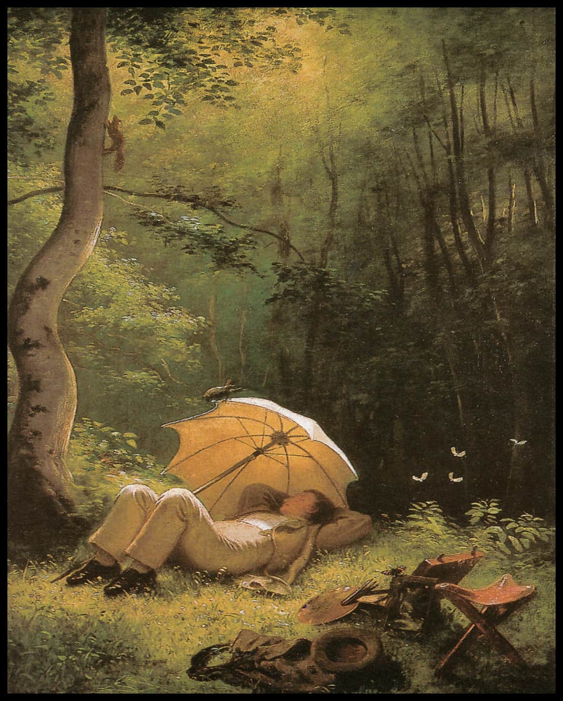 Der Maler auf einer Waldlichtung