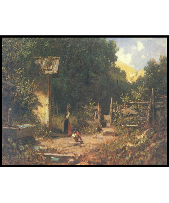 Die Waldandacht Mädchen vor der Waldkapelle