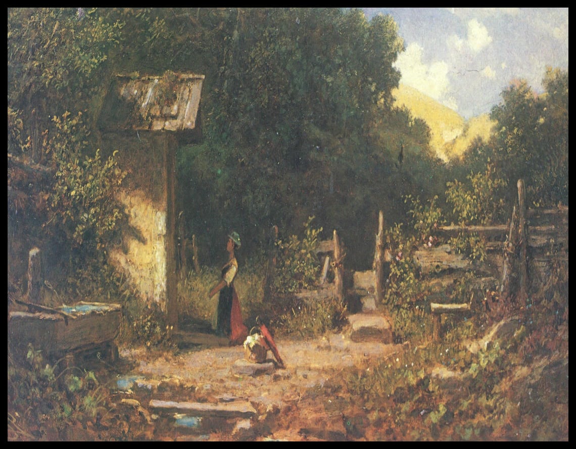La veillée en forêt Les filles devant la chapelle de la forêt