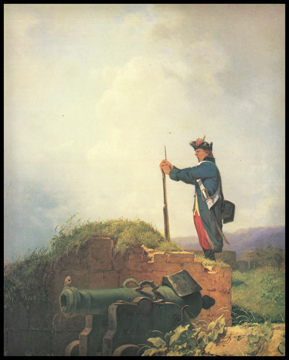 Garde de bouclier bâillant Sur le bastion