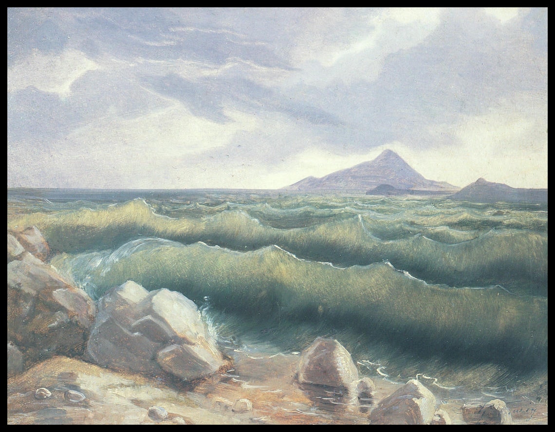 Paysage côtier avec vagues déferlantes