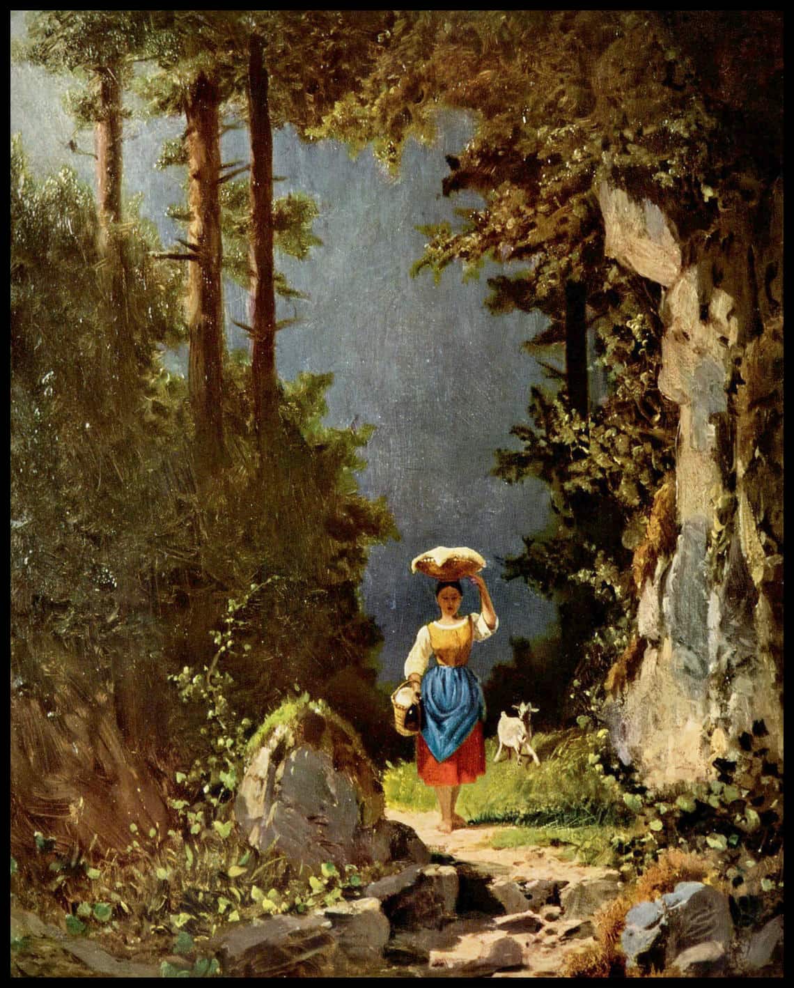 Fillette avec chèvre