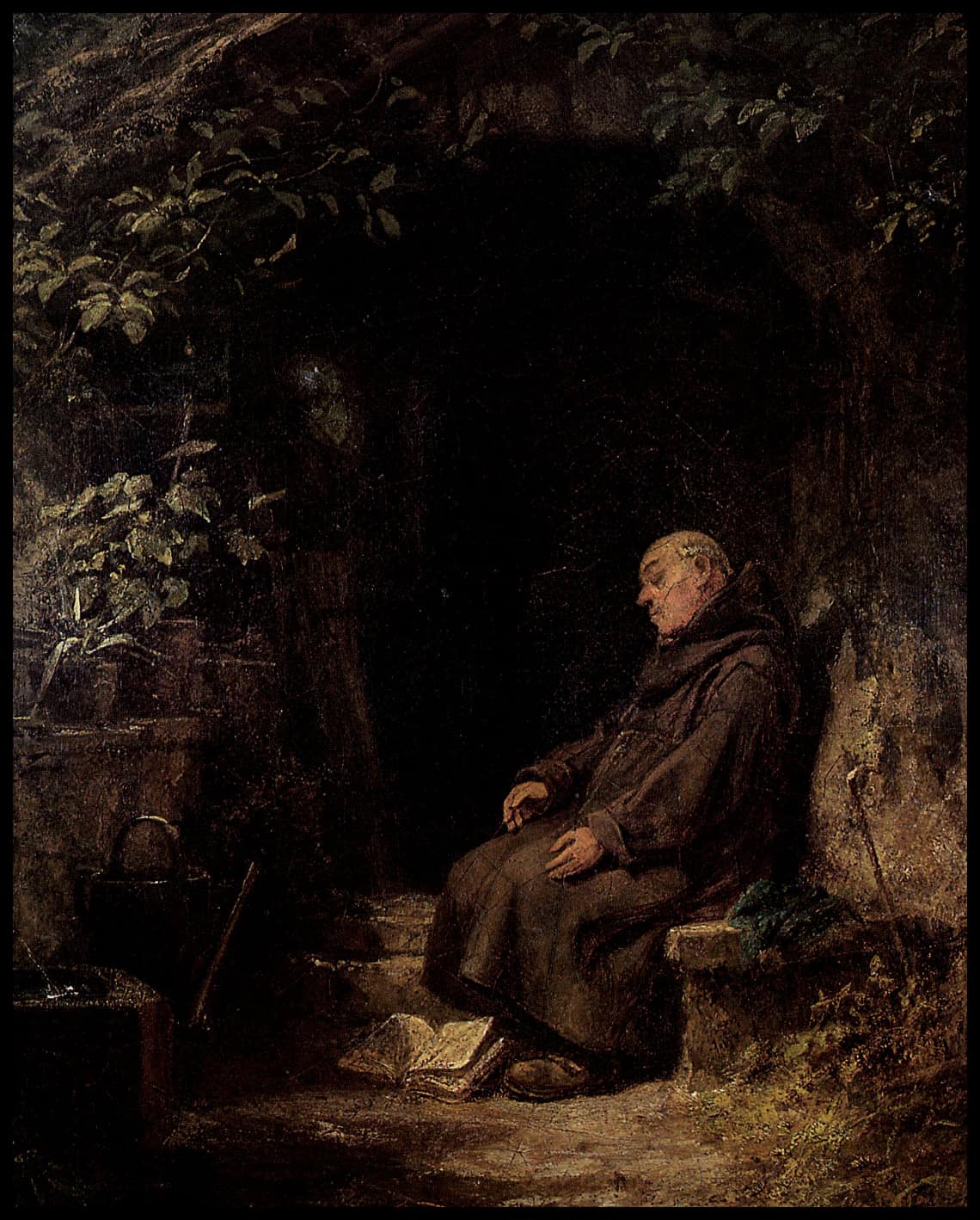 Sleeping old monk