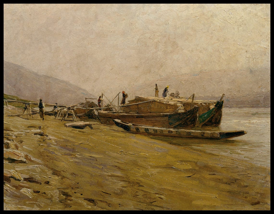 Danube towing vessels near Spitz