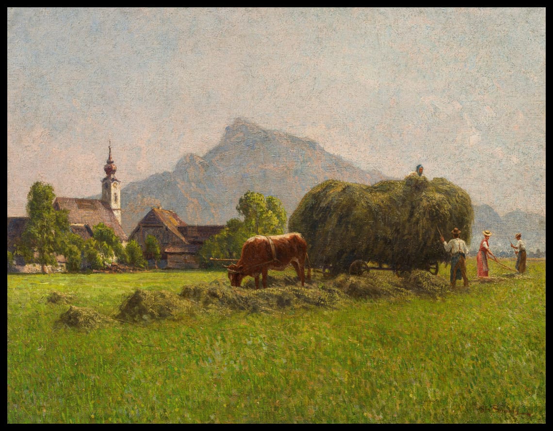 Motiv aus Salzburg mit Blick auf den Untersberg