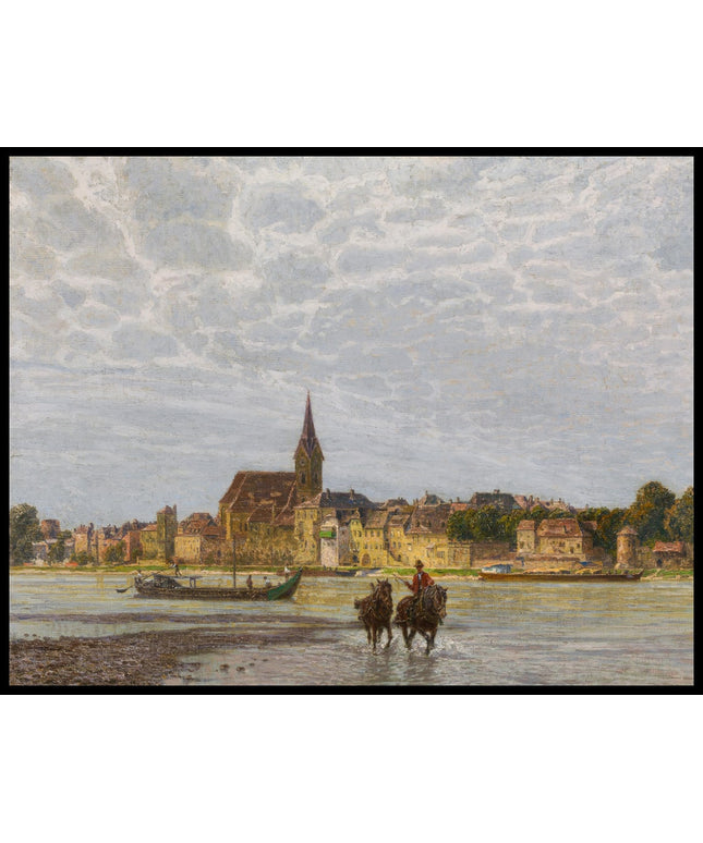 Treidelpferde an der Donau bei Ybbs