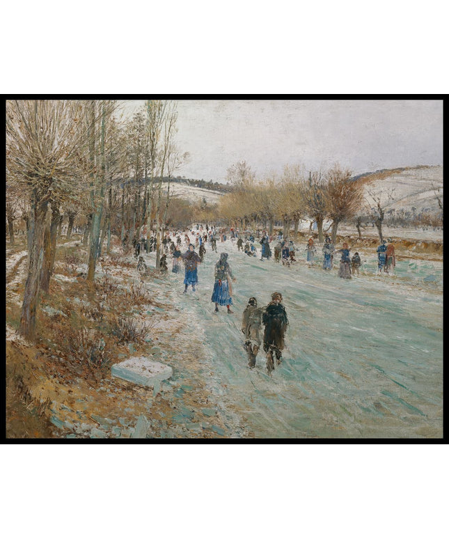 Eisläufer auf der Thaya bei Lundenburg