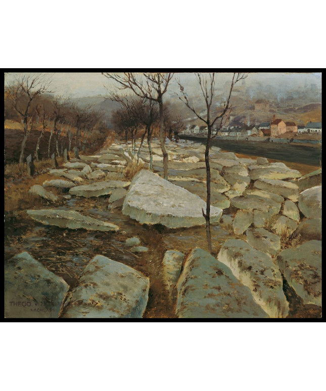 Eisschollen am Ufer der Thaya