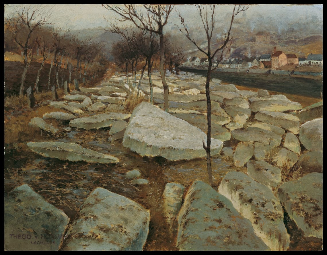 Ice floes on the banks of the Thaya