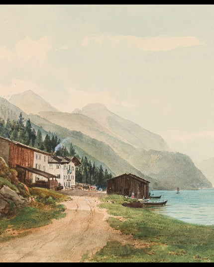 Achensee mit Blick auf das Ausflugsgasthaus Scholastica