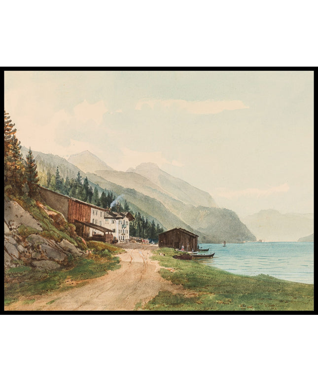 Achensee mit Blick auf das Ausflugsgasthaus Scholastica