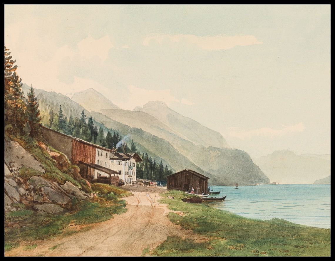 Achensee with a view of the Scholastica excursion inn