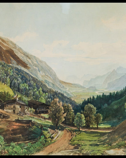 Bauernhof auf dem Weg nach Georgenberg mit Blick auf das Kaisergebirge