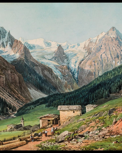 Blick auf Trafoi mit dem Ortler und dem Madatsch