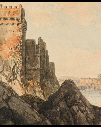 Burgruine Weitenegg an der Donau mit Blick gegen Stift Melk