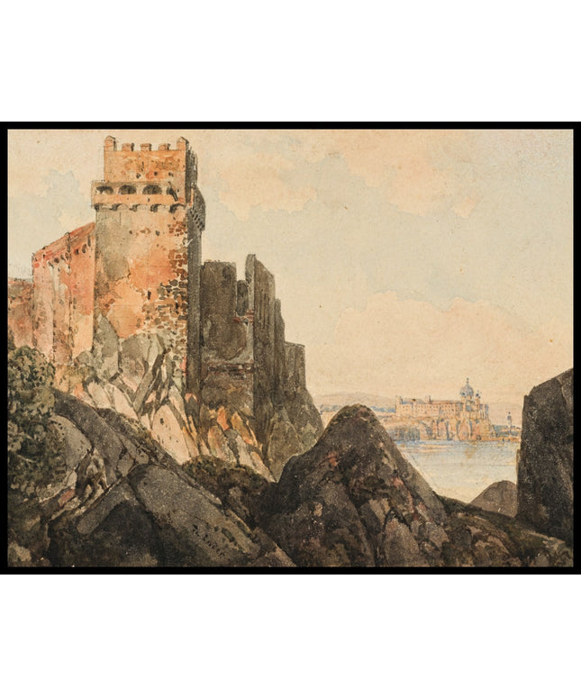 Burgruine Weitenegg an der Donau mit Blick gegen Stift Melk