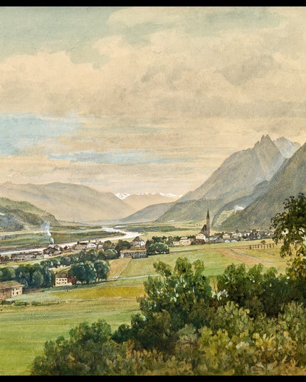 Jenbach im Inntal mit Blick auf Schloss Tratzberg gegen Westen