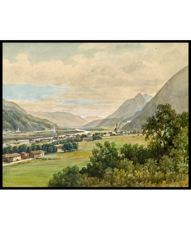 Jenbach im Inntal mit Blick auf Schloss Tratzberg gegen Westen