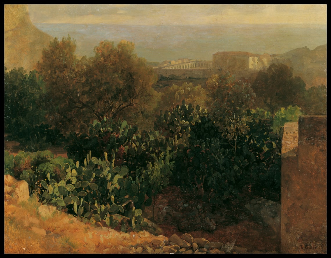Südliche Landschaft mit Kakteen