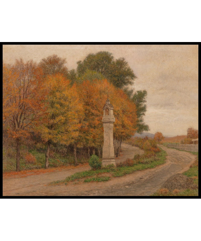 A wayside shrine at the edge of the forest