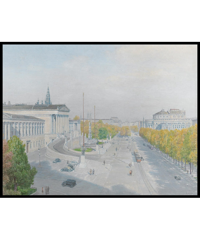Wien Ringstraße mit Parlament und Burgtheater