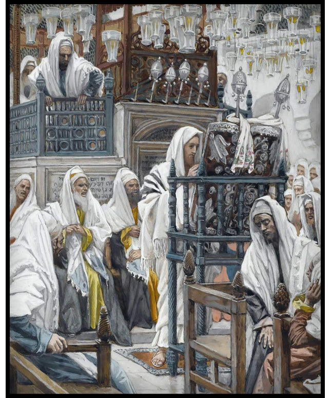 Jesus Unrolls the Book in the Synagogue