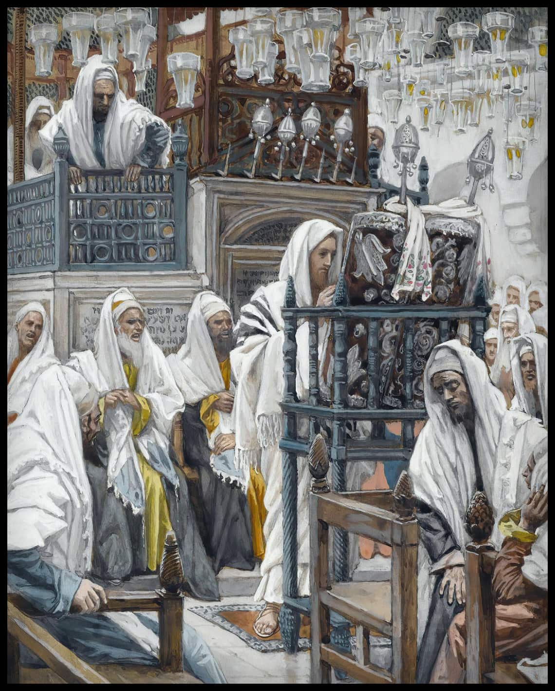 Jesus Unrolls the Book in the Synagogue