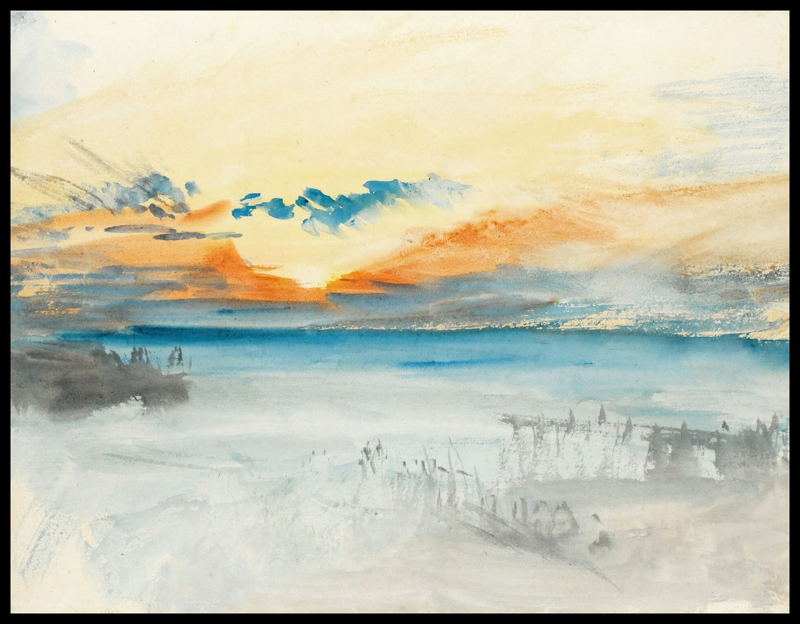 Coucher de soleil sur l'eau
