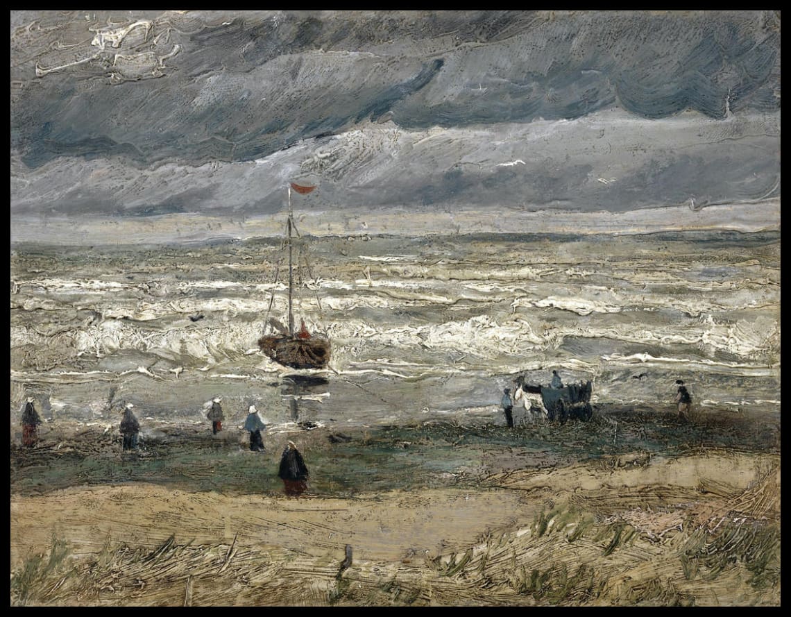 Scheveningen beach in stormy weather