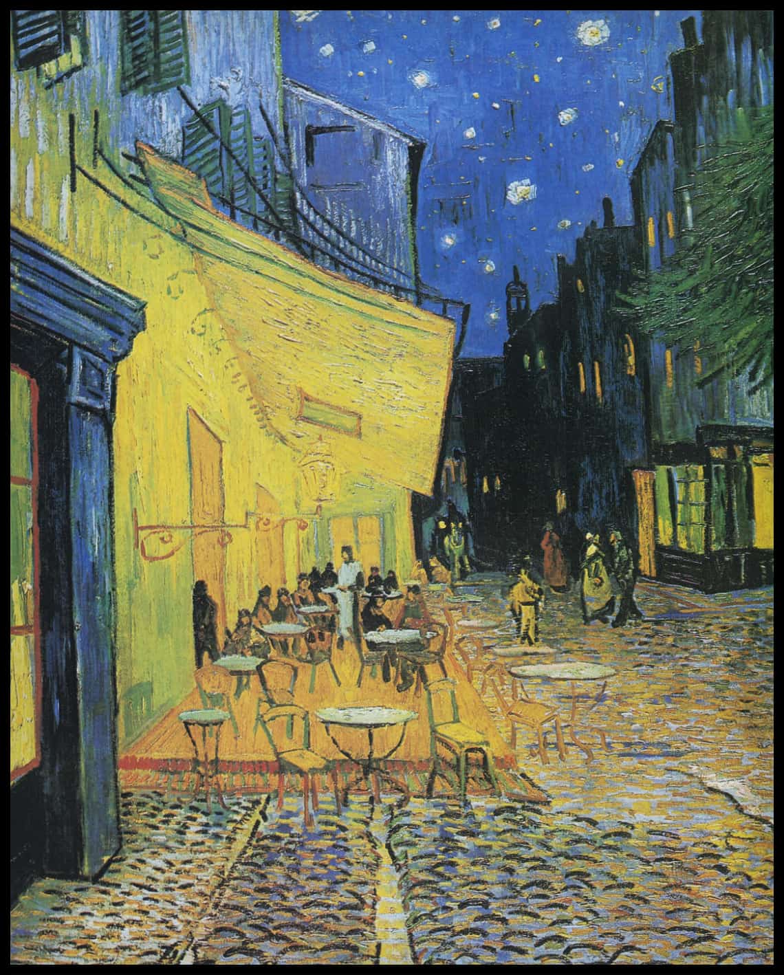 Terrasse de café le soir