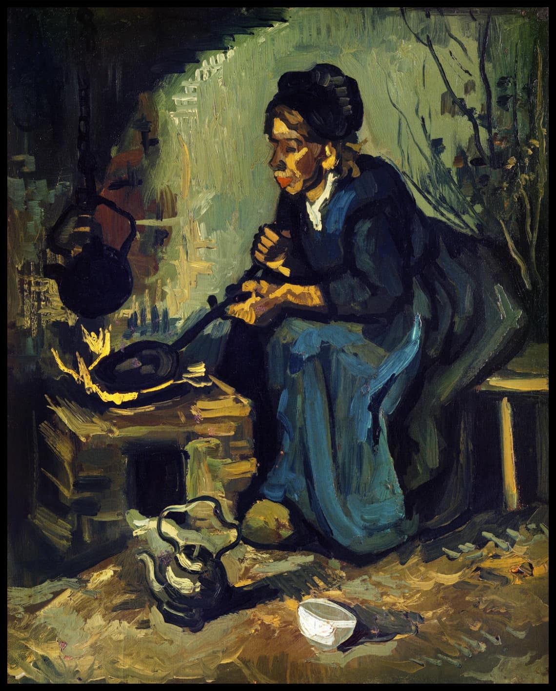 Farmer's wife, sitting at the stove