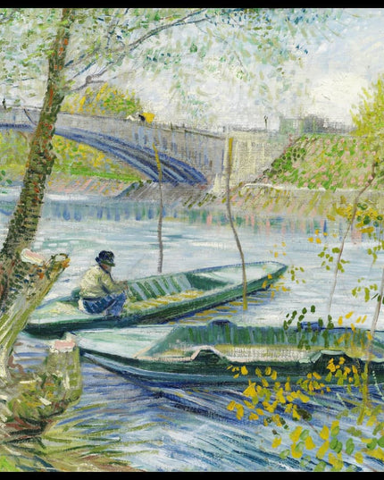 Angler und Boote an der Pont de Clichy