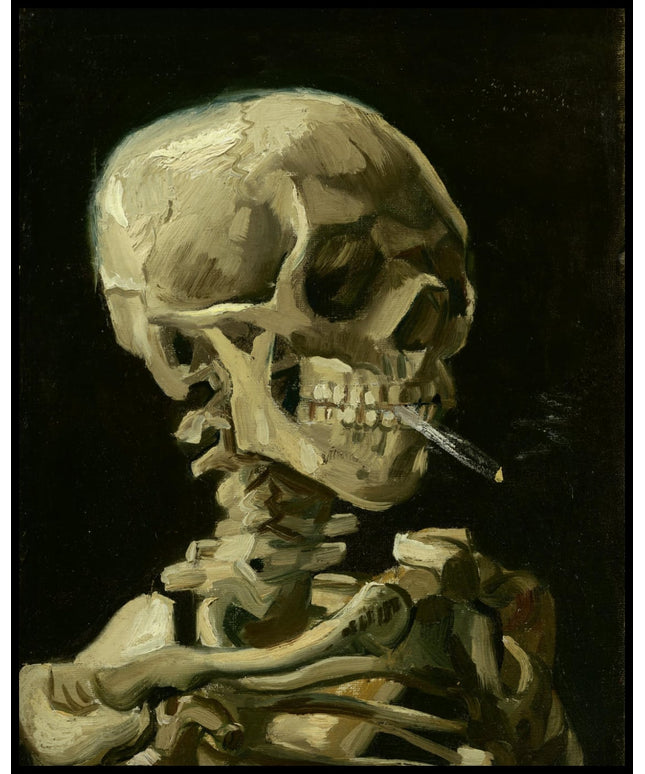 Schädel mit brennender Zigarette