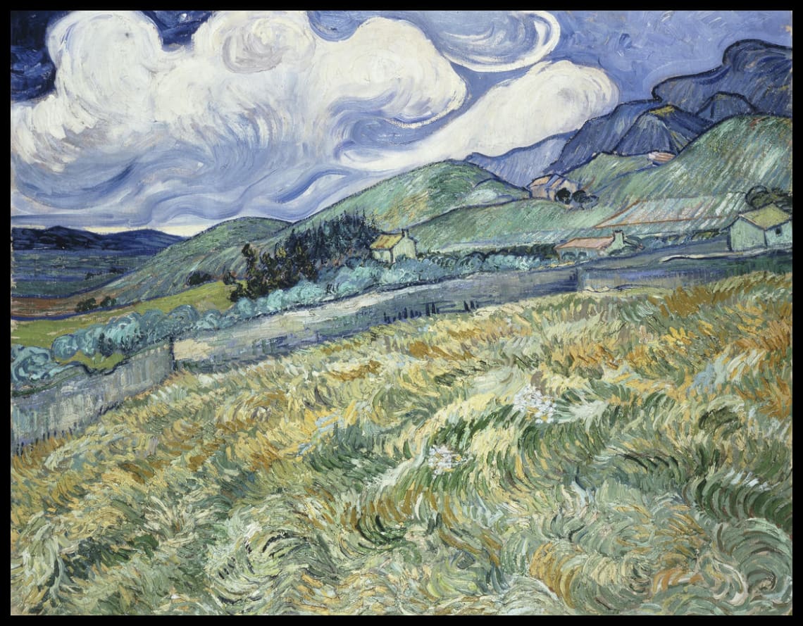 Mountain landscape behind the Hospital Saint-Paul