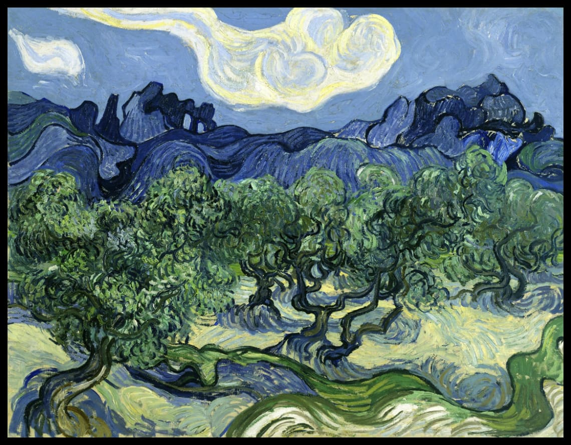 Olive Trees with Les Alpilles