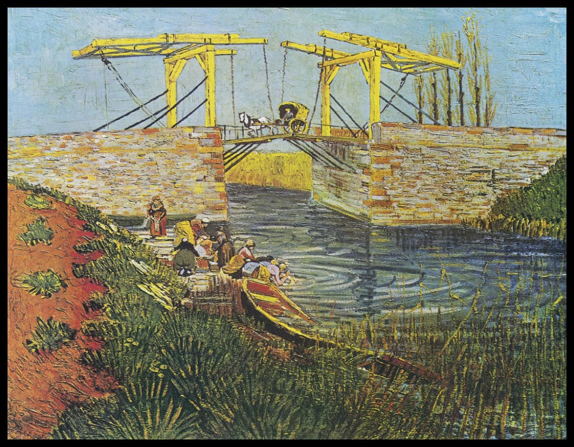 The Langlois bridge in Arles with washerwomen