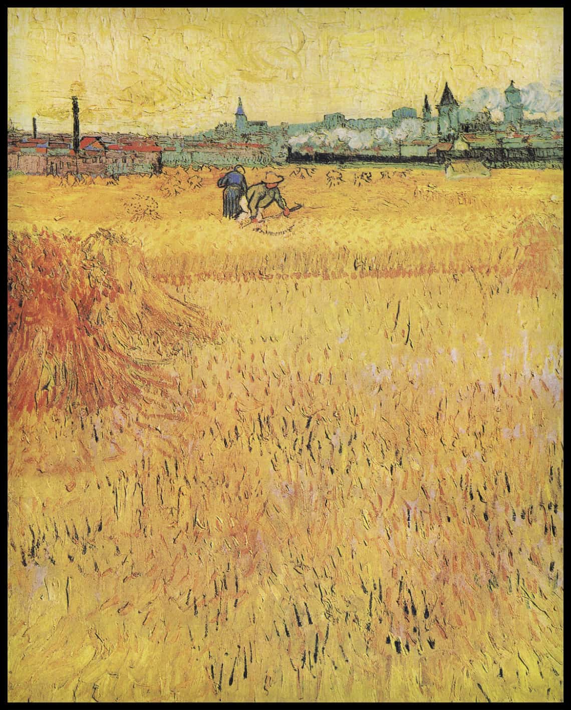 Wheat field with a view of Arles