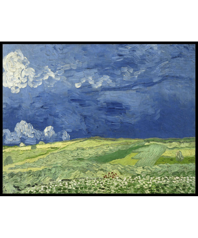 Weizenfeld unter einem Gewitterhimmel