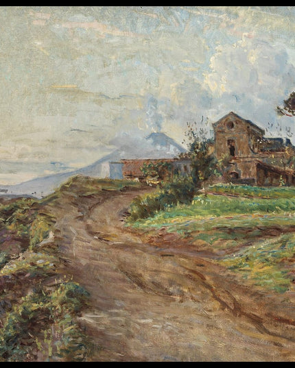 From the unexcavated part of Pompeii. Mount Vesuvius in the background