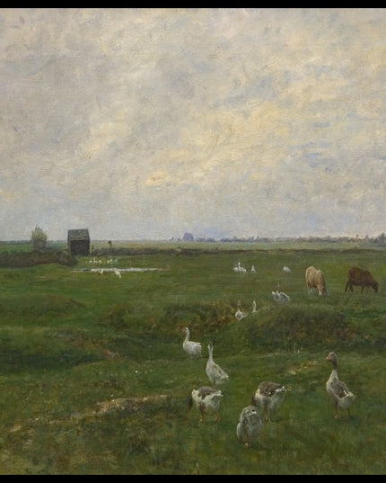 Geese by a Lake. A Storm is Brewing. Dragør, the Island of Amager