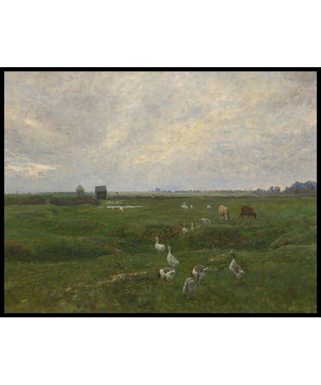 Geese by a Lake. A Storm is Brewing. Dragør, the Island of Amager