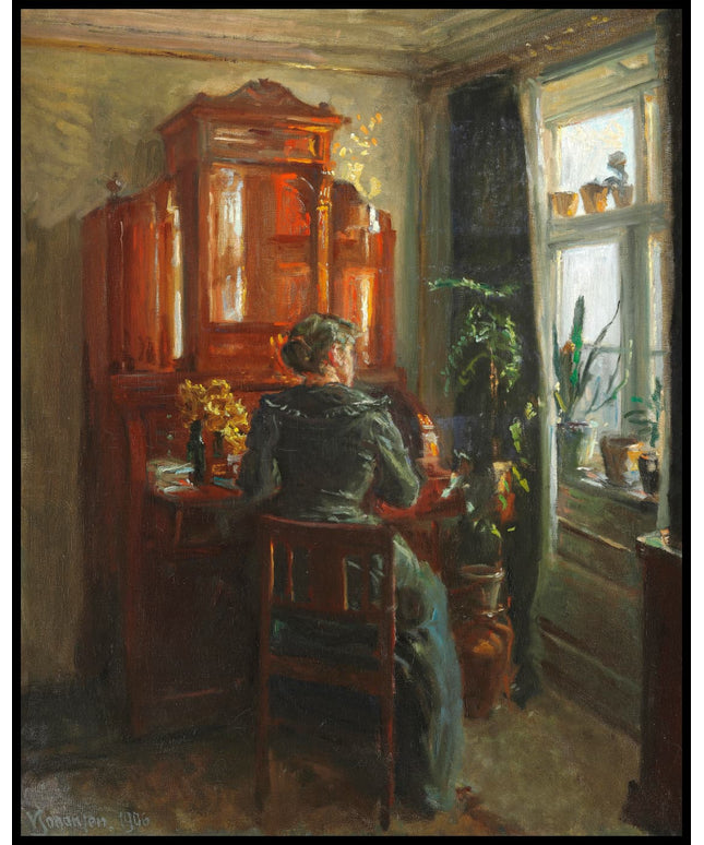 Interior from my home in Copenhagen. My wife is writing