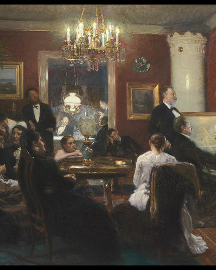 Portrait interior by lamplight