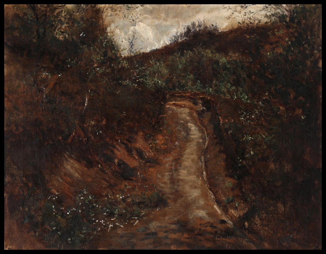 Scène d'un sentier forestier
