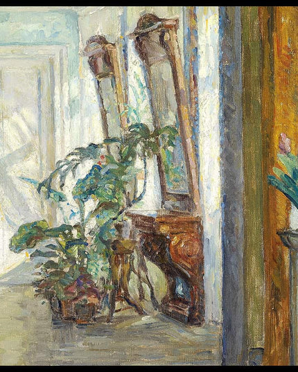 Sunlit interior from a room at Brøndum's Hotel