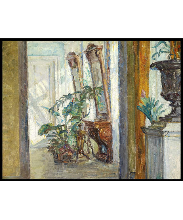 Sunlit interior from a room at Brøndum's Hotel